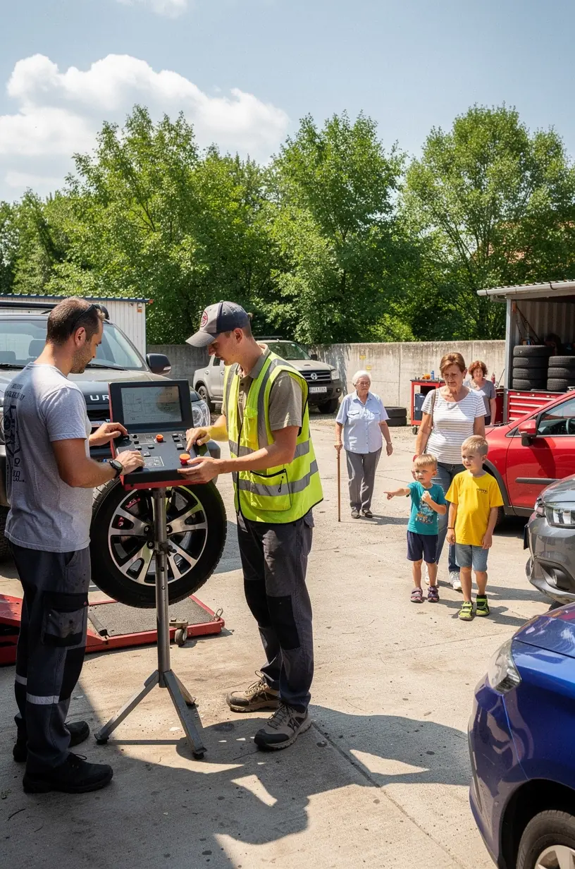 Porovnanie cenníkov rôznych autoservisov v okolí Bratislavy na digitálnom tablete